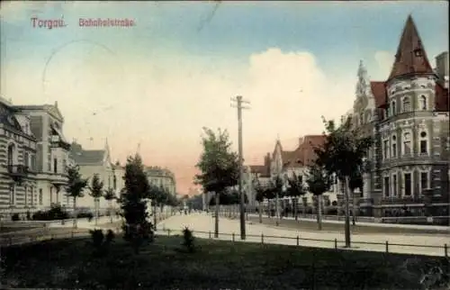 Ak Torgau an der Elbe Nordsachsen, Bahnhofstraße