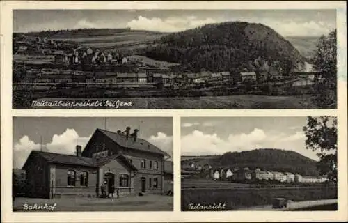 Ak Neu Taubenpreskeln Gera in Thüringen, Gesamtansicht, Bahnhof, Teilansicht