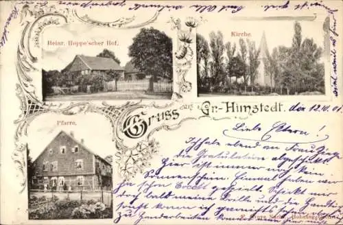 Ak Groß Himstedt Söhlde in Niedersachsen, Kirche, Pfarre, Heinrich Hoppe'scher Hof