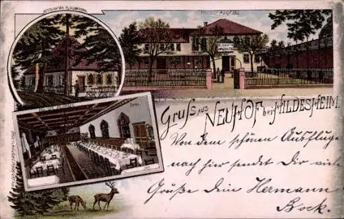 Litho Neuhof Hildesheim in Niedersachsen, Gastwirtschaft Klingenberg, Inh. Grebe