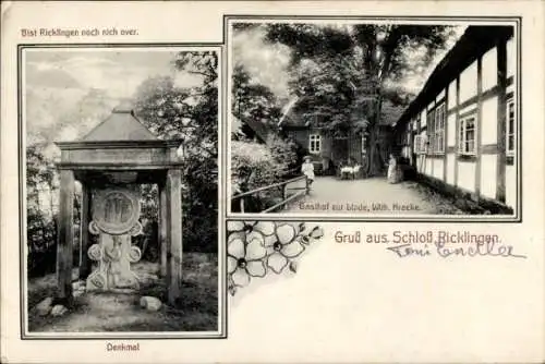 Ak Schloß Ricklingen Garbsen in Niedersachsen, Denkmal, Gasthof zur Linde