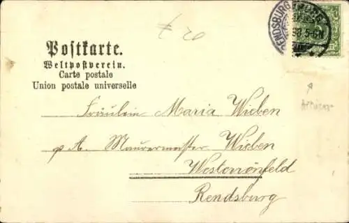 Litho Rendsburg in Schleswig Holstein, Gerhardsteich