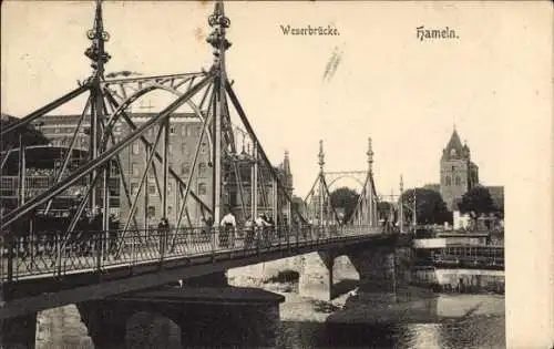 Ak Hameln an der Weser Niedersachsen, An der Weserbrücke