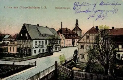 Ak Großschönau in der Oberlausitz Sachsen, Hauptstraße