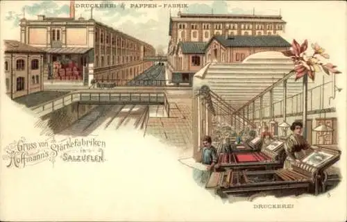 Litho Bad Salzuflen in Lippe, Druckerei und Pappen-Fabrik, Hoffmann's Stärkefabriken