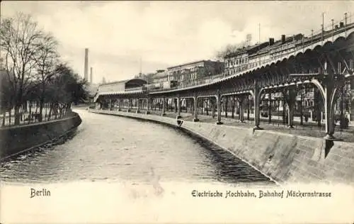 Ak Berlin Kreuzberg, Elektrische Hochbahn, Bahnhof Möckernstraße