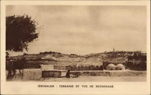 Ak Jerusalem Israel, Terrasse et vue de Bethphage
