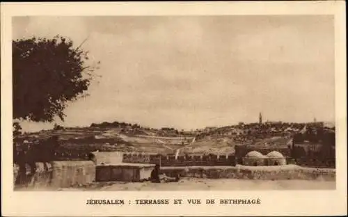 Ak Jerusalem Israel, Terrasse et vue de Bethphage