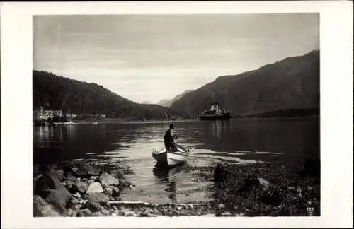 Ak Sognefjord Norwegen, Panorama, Dampfer