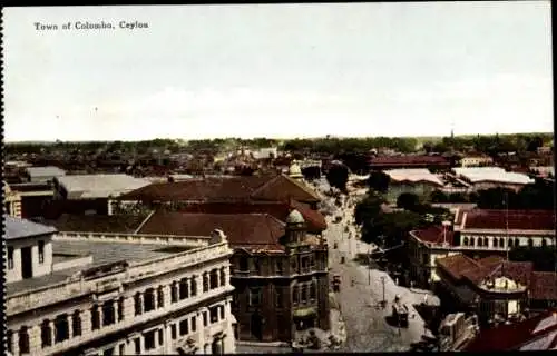 Ak Colombo Ceylon Sri Lanka, Ort aus der Vogelschau