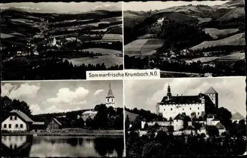 Ak Krumbach in Niederösterreich, Schloss Krumbach, Panorama