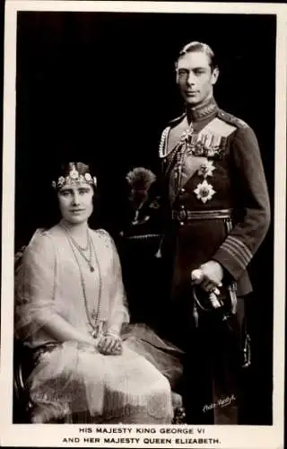 Ak König George VI. von England, Königin Elizabeth