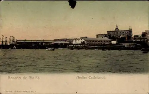 Ak Rosario de Santa Fe Argentinien, Muelles Castellanos