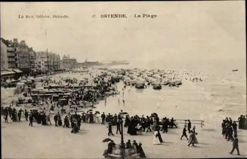 Ak Oostende Ostende Westflandern, Strandbild