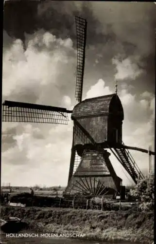 Ak Hollandsch Molenlandschap, Windmühle