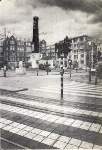 Ak Geschichte Niederlande, Straßenpartie, Denkmal