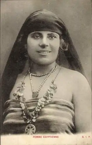 Ak Ägypten, ägyptische Frau, Portrait, Schmuck