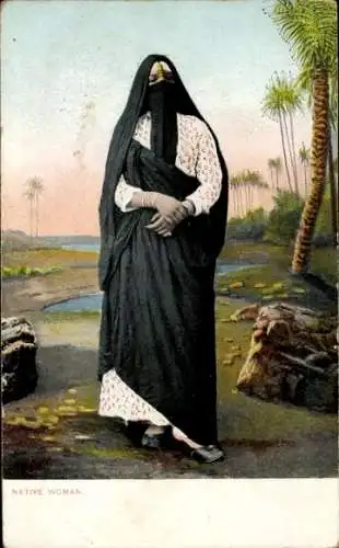 Ak Ägypten, verschleierte ägyptische Frau