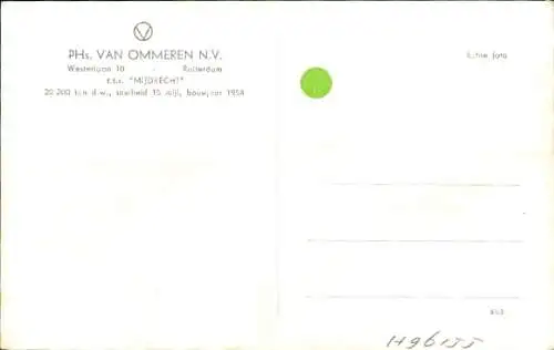 Ak Tankschiff TTS Mijdrecht, PHs. Van Ommeren NV