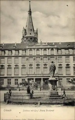 Ak Erbach im Odenwald Hessen, Schloss, Graf Franz Denkmal