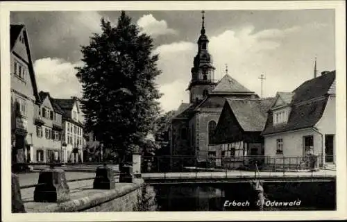 Ak Erbach im Odenwald Hessen, Ort, Kirche