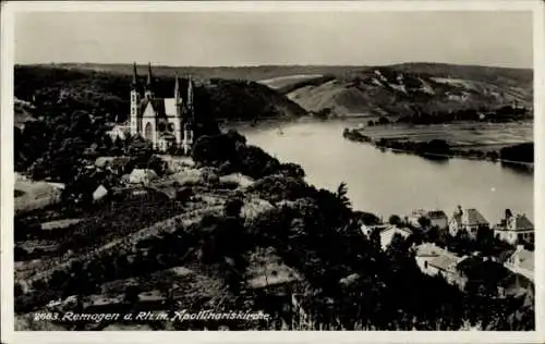 Ak Remagen am Rhein, Teilansicht mit Apollinariskirche