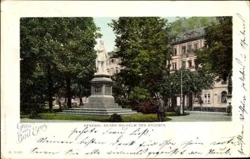 Ak Bad Ems an der Lahn, Denkmal Kaiser Wilhelm der Große