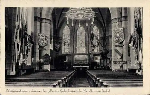 Ak Wilhelmshaven an der Nordsee, Inneres der Marine Gedächtniskirche, Evangelische Garnisonkirche