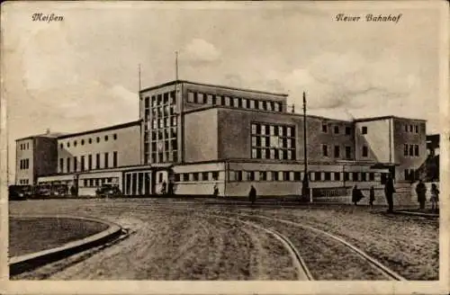 Ak Meißen in Sachsen, Neuer Bahnhof