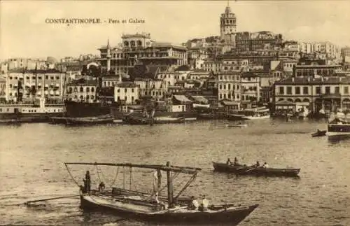 Ak Galata Konstantinopel Istanbul Türkei, Gesamtansicht, Pera
