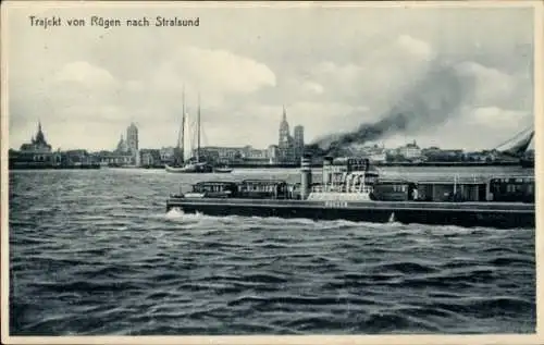 Ak Stralsund in Vorpommern, Trajekt von Rügen zur Stadt