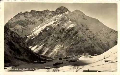 Ak Mittelberg im Allgäu, Gesamtansicht, Berg Widderstein