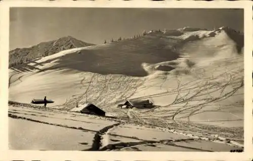 Ak Oberaudorf in Oberbayern, Berghaus Sudelfeld, Vogelsang, Kleiner Traithen, Winter