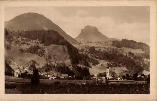 Ak Oberaudorf in Oberbayern, Brünnstein, Panorama, Kirche