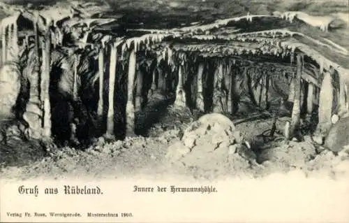 Ak Rübeland Oberharz am Brocken, Inneres der Hermannshöhle