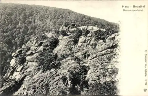 Ak Thale im Harz, Rosstrappefelsen, Gedicht