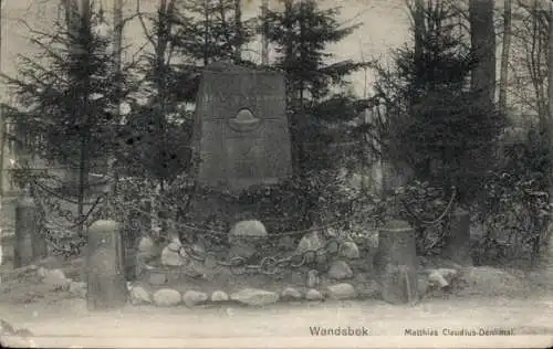 Ak Hamburg Wandsbek, Mathias Claudius Denkmal