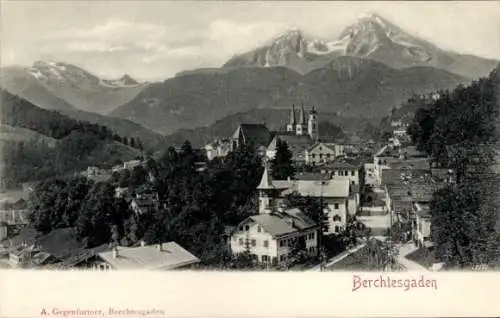 Ak Berchtesgaden in Oberbayern, Totalansicht, Bergpanorama