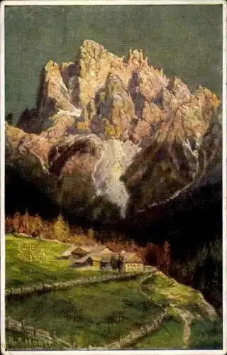 Künstler Ak Häger, R. A., Albergo Maria, Passo Pordoi