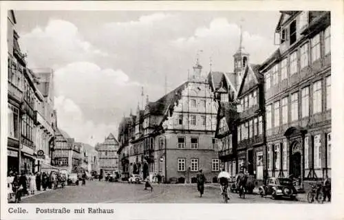 Ak Celle in Niedersachsen, Poststraße, Rathaus