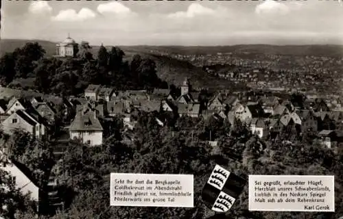 Ak Rotenberg Stuttgart, Totalansicht, Wappen, Gedicht, Karl Gerok
