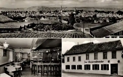 Ak Sprendlingen in Rheinhessen, Panorama, Gasthof Zur Bauernschänke