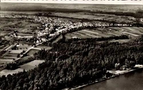 Ak Neuburg am Rhein Pfalz, Totalansicht, Luftbild