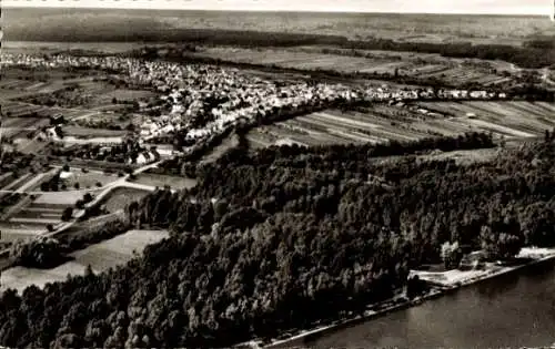 Ak Neuburg am Rhein Pfalz, Totalansicht, Luftbild