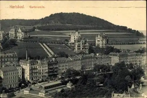 Ak Karlovy Vary Karlsbad Stadt, Gartenzeile