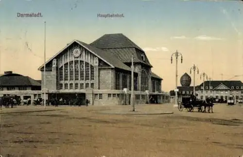 Ak Darmstadt in Hessen, Hauptbahnhof