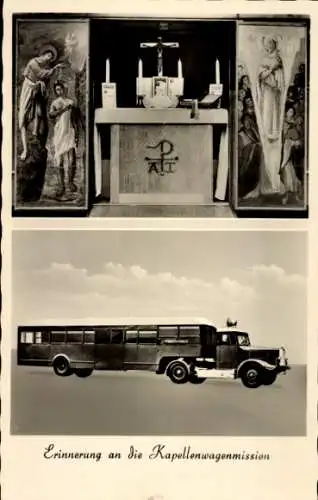 Ak Königstein im Taunus Hessen, Missionswagen der Ostpriesterhilfe, Vaterhaus der Heimatvertriebenen