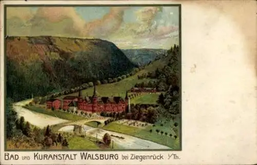 Litho Walsburg Eßbach Thüringen, Bad und Kuranstalt