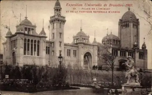 Ak Brüssel Weltausstellung 1910, Palast von Uruguay und die Nationalfabrik