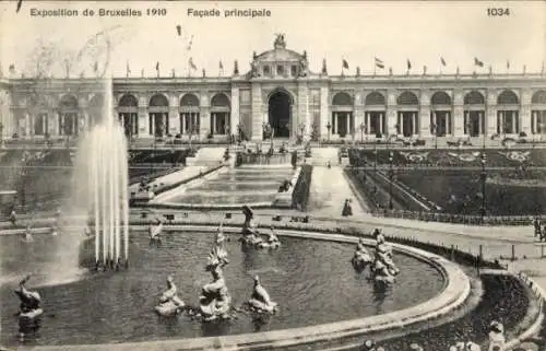Ak Brüssel, Weltausstellung 1910, Hauptfassade